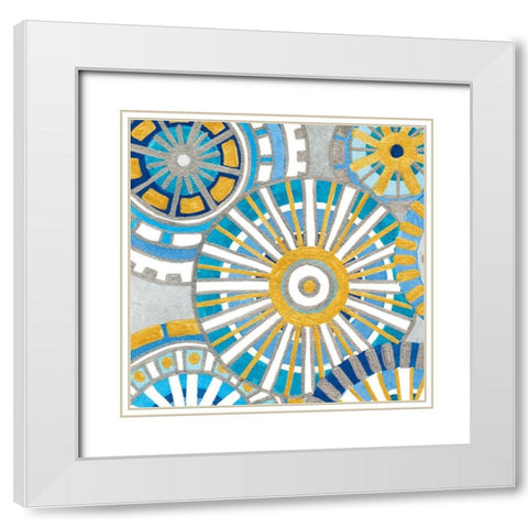 Circle Delight I White Modern Wood Framed Art Print with Double Matting by Banks, Debbie