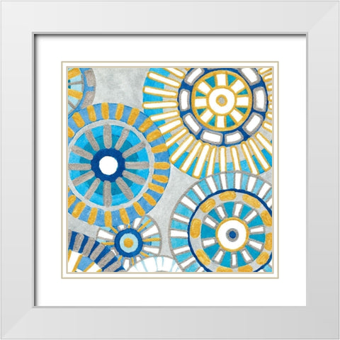 Circle Delight III White Modern Wood Framed Art Print with Double Matting by Banks, Debbie