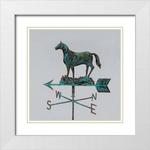Rural Relic Horse White Modern Wood Framed Art Print with Double Matting by Fisk, Arnie