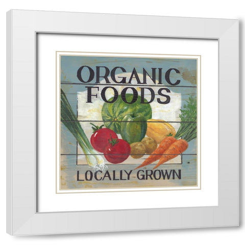 Organic Foods White Modern Wood Framed Art Print with Double Matting by Fisk, Arnie