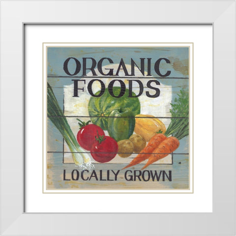 Organic Foods White Modern Wood Framed Art Print with Double Matting by Fisk, Arnie
