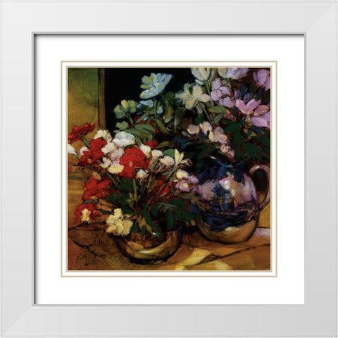Bouquet for Two White Modern Wood Framed Art Print with Double Matting by Craig, Philip