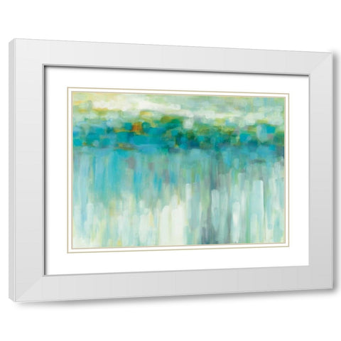 Lights on the Beach White Modern Wood Framed Art Print with Double Matting by Parker, Karen Lorena