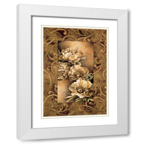 Poppies I White Modern Wood Framed Art Print with Double Matting by Thompson, Linda