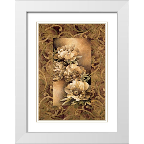 Poppies I White Modern Wood Framed Art Print with Double Matting by Thompson, Linda