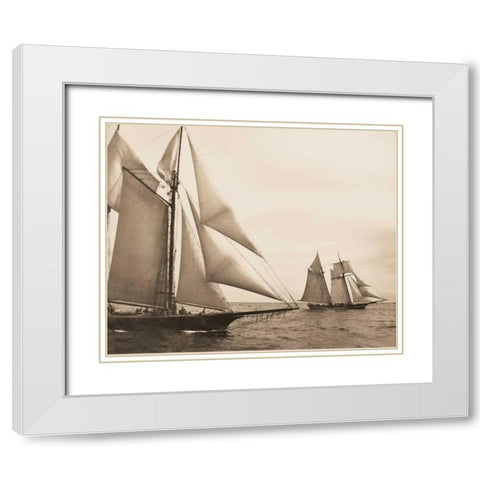 Maiden Voyage I White Modern Wood Framed Art Print with Double Matting by Stevens, David