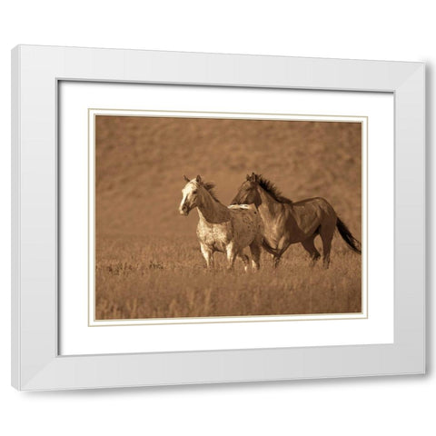 Partners White Modern Wood Framed Art Print with Double Matting by Caro, Wendy