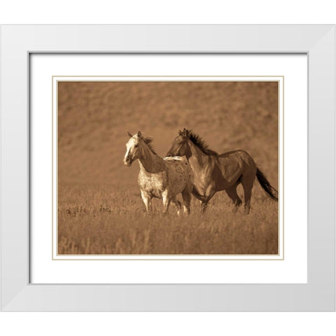 Partners White Modern Wood Framed Art Print with Double Matting by Caro, Wendy