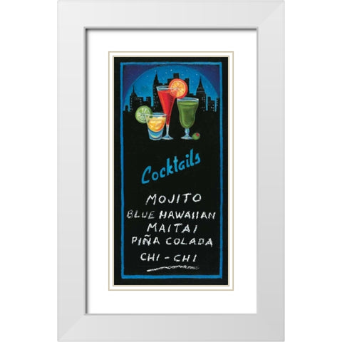 Cocktails White Modern Wood Framed Art Print with Double Matting by Rafuse, Will