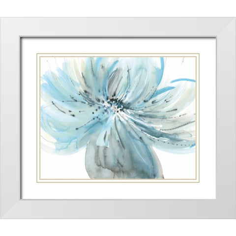 A Grand Bloom White Modern Wood Framed Art Print with Double Matting by Meyers, Rebecca