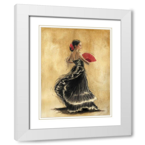 Flamenco Dancer II White Modern Wood Framed Art Print with Double Matting by Gold, Caroline