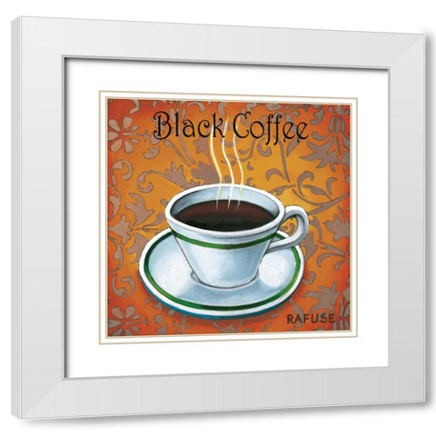Black Coffee White Modern Wood Framed Art Print with Double Matting by Rafuse, Will