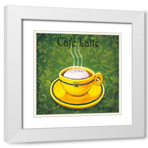 Cafe Latte White Modern Wood Framed Art Print with Double Matting by Rafuse, Will