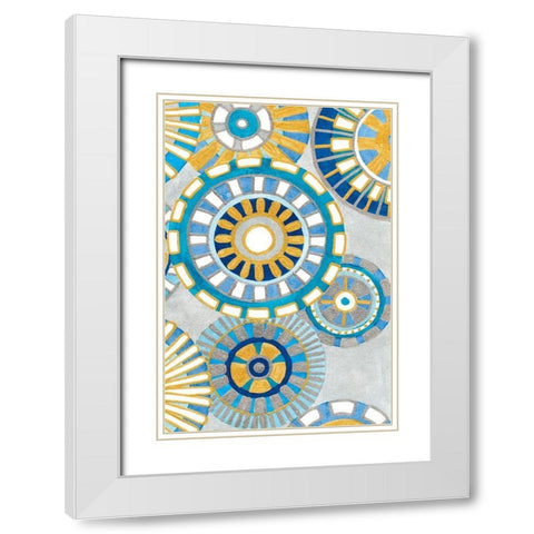 Circle Delight C White Modern Wood Framed Art Print with Double Matting by Banks, Debbie