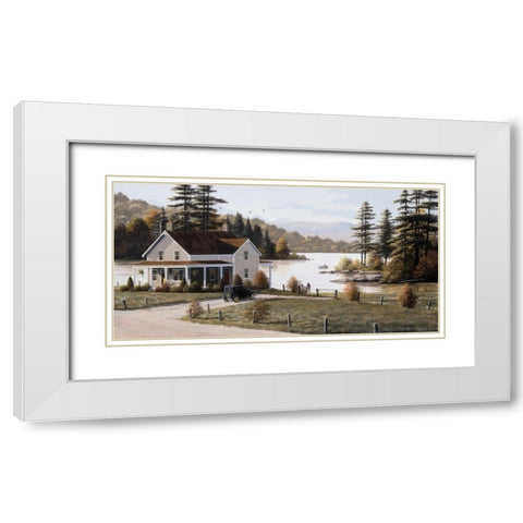 Out on the Lake White Modern Wood Framed Art Print with Double Matting by Saunders, Bill