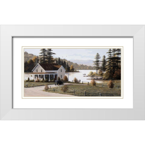 Out on the Lake White Modern Wood Framed Art Print with Double Matting by Saunders, Bill