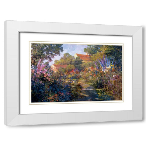 Annapolis Garden White Modern Wood Framed Art Print with Double Matting by Craig, Philip