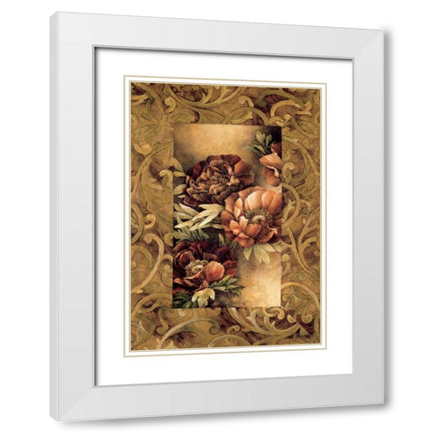 Poppies II White Modern Wood Framed Art Print with Double Matting by Thompson, Linda