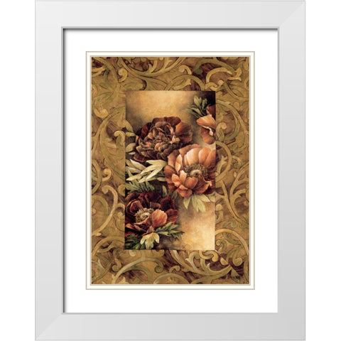 Poppies II White Modern Wood Framed Art Print with Double Matting by Thompson, Linda