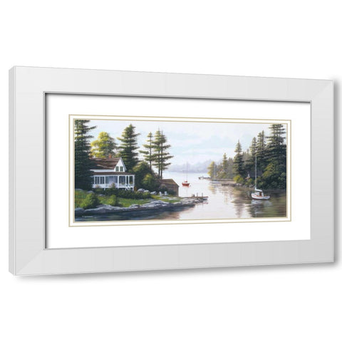 Cottage Country White Modern Wood Framed Art Print with Double Matting by Saunders, Bill