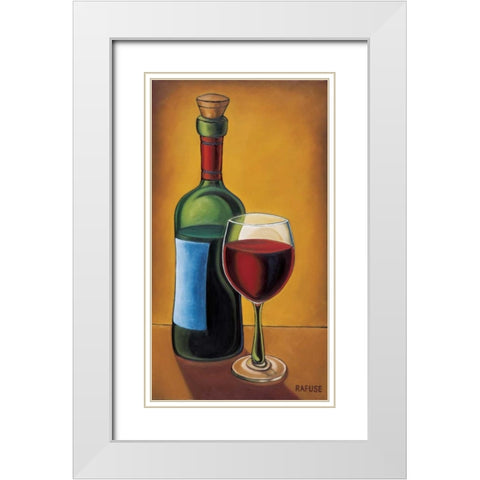 Red Wine White Modern Wood Framed Art Print with Double Matting by Rafuse, Will