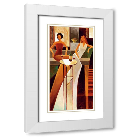 Les Sirens White Modern Wood Framed Art Print with Double Matting by Mallett, Keith