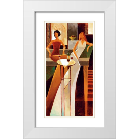 Les Sirens White Modern Wood Framed Art Print with Double Matting by Mallett, Keith