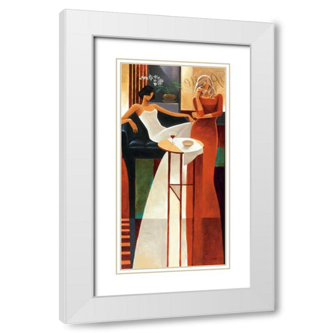 Les Anges White Modern Wood Framed Art Print with Double Matting by Mallett, Keith