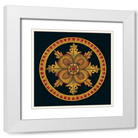 Rosette I White Modern Wood Framed Art Print with Double Matting by Anderson , Lee