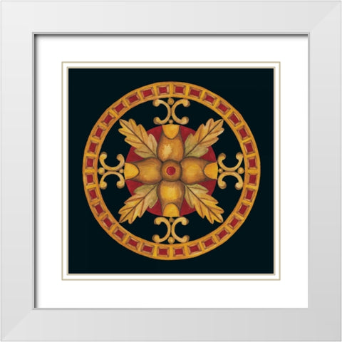 Rosette IV White Modern Wood Framed Art Print with Double Matting by Anderson , Lee