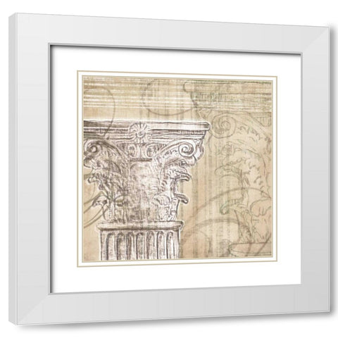 Neoclassic II White Modern Wood Framed Art Print with Double Matting by Amori