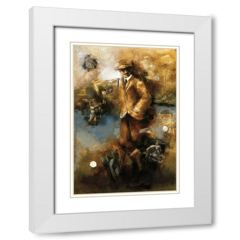 At The Club White Modern Wood Framed Art Print with Double Matting by Azim, Roya