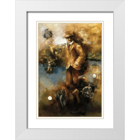 At The Club White Modern Wood Framed Art Print with Double Matting by Azim, Roya