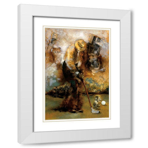 Swingin White Modern Wood Framed Art Print with Double Matting by Azim, Roya