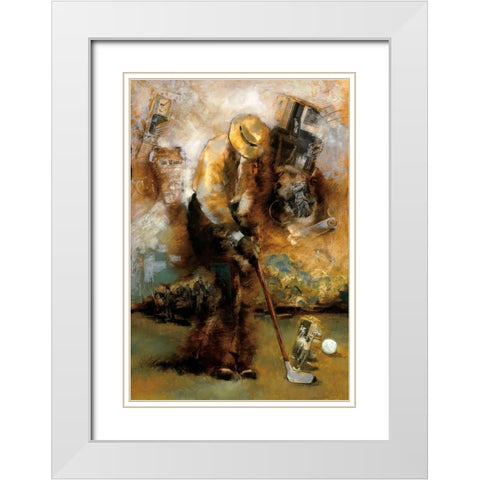 Swingin White Modern Wood Framed Art Print with Double Matting by Azim, Roya