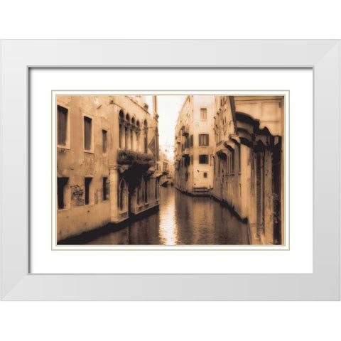 Venice Canal White Modern Wood Framed Art Print with Double Matting by Cook, Jamie