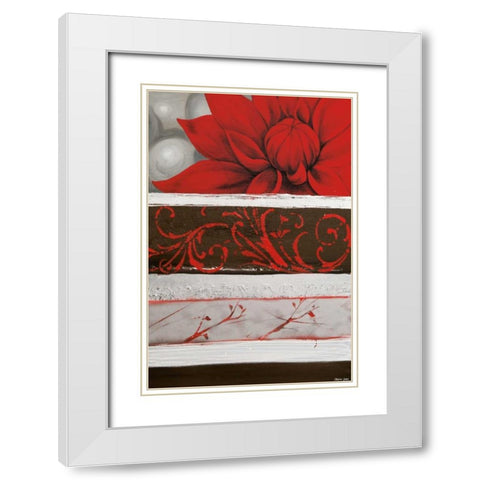Sumptuous Red White Modern Wood Framed Art Print with Double Matting by Copley, Jasmin Zara