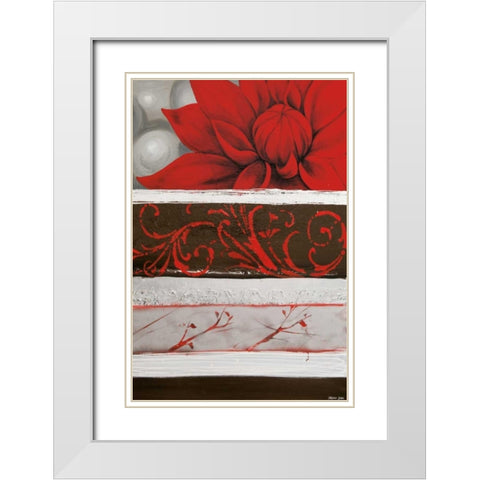 Sumptuous Red White Modern Wood Framed Art Print with Double Matting by Copley, Jasmin Zara