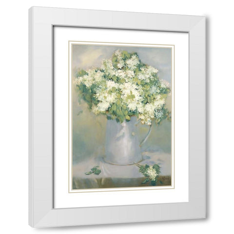White Lilacs White Modern Wood Framed Art Print with Double Matting by Dern, Andrea