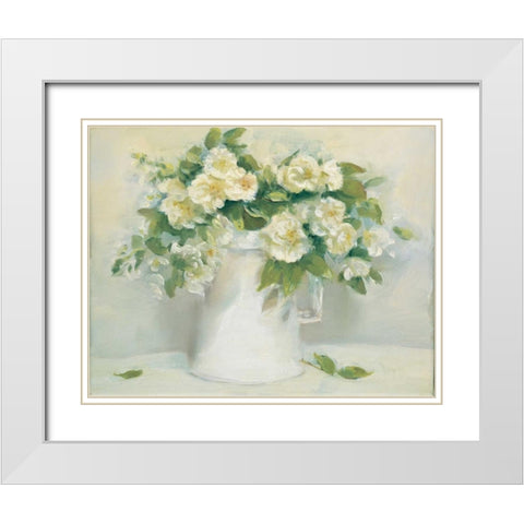 Blush Noitte White Modern Wood Framed Art Print with Double Matting by Dern, Andrea