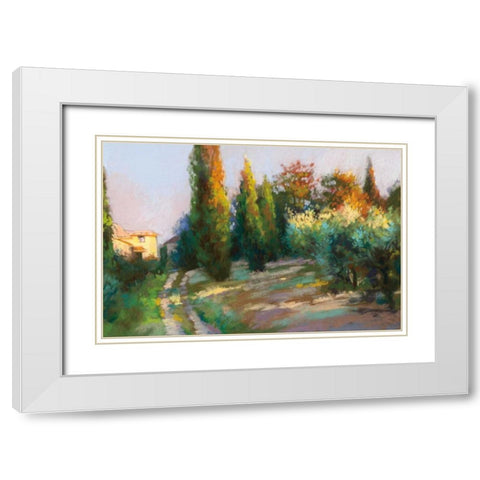 To the Villa White Modern Wood Framed Art Print with Double Matting by Debrosky, Christine