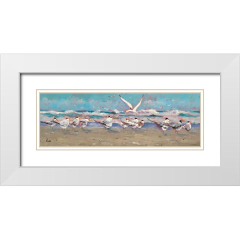 The Late Comer White Modern Wood Framed Art Print with Double Matting by Forsythe, Graham