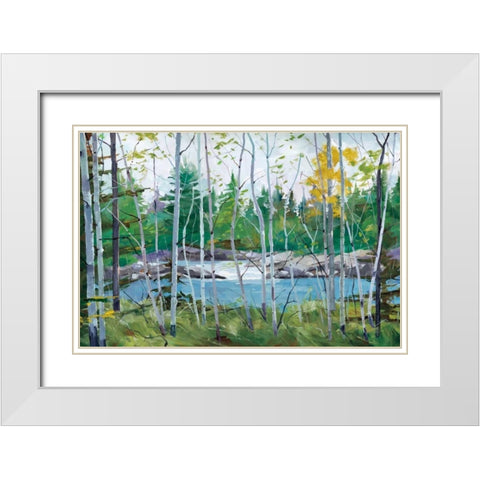 Oxtounge Rapids White Modern Wood Framed Art Print with Double Matting by Forsythe, Graham