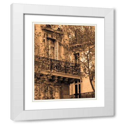Printemps Arrive White Modern Wood Framed Art Print with Double Matting by Gilboa, Marina Drasnin