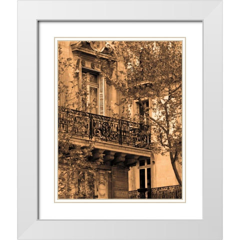 Printemps Arrive White Modern Wood Framed Art Print with Double Matting by Gilboa, Marina Drasnin