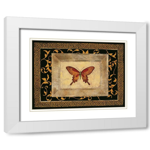 Winged Ornament I White Modern Wood Framed Art Print with Double Matting by Hayes, Alan