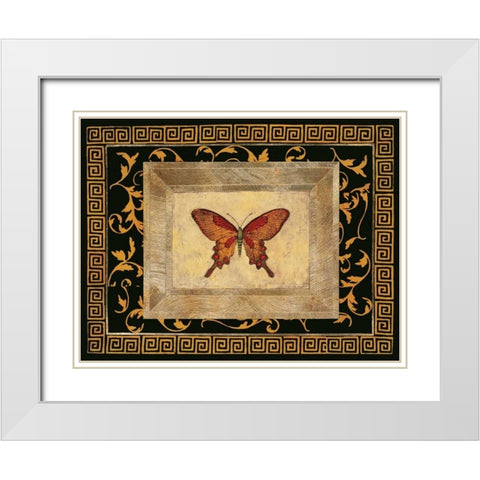 Winged Ornament I White Modern Wood Framed Art Print with Double Matting by Hayes, Alan