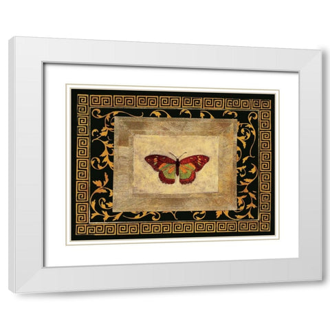 Winged Ornament II White Modern Wood Framed Art Print with Double Matting by Hayes, Alan