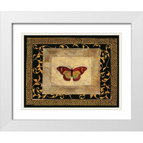 Winged Ornament II White Modern Wood Framed Art Print with Double Matting by Hayes, Alan
