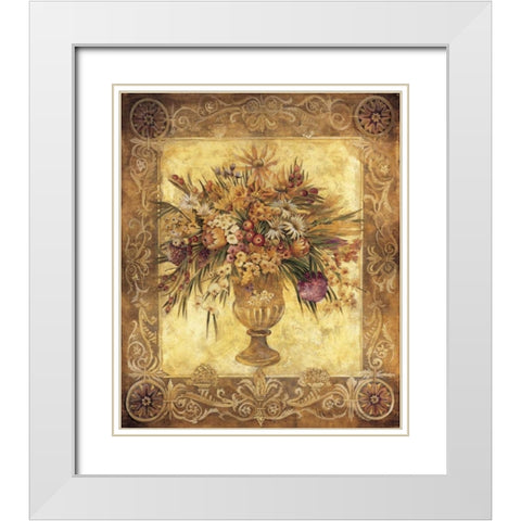 Tuscan Urn White Modern Wood Framed Art Print with Double Matting by Jardine, Liz